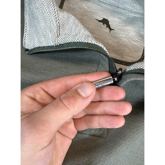Tommy Bahama Sweatshirt Mens XL Green Quarter Zip Pullover Golf Performance - Picture 6 of 7